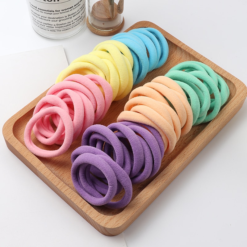 Solid Color Ponytail Holder 50 pcs Set